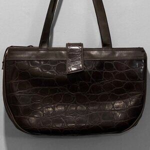 BROWN Croc Shoulder Bag